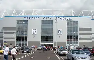 Voorkant van het Cardiff City Stadium
