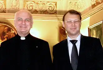 Kardinaal John Patrick Foley en Yaroslav Ternovskiy