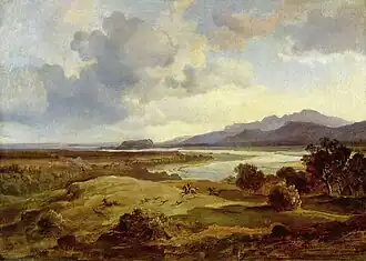Het Inndal bij Neubeuern op een schilderij van Carl Rottmann (1823)