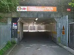 De voetgangerstunnel gezien uit het oosten.