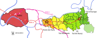 De vier sectoren van Marne-la-Vallée