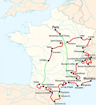 Routekaart van de Ronde van Frankrijk 2009