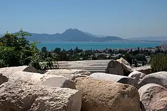 Uitzicht op de Golf van Tunis vanuit het oude Carthago