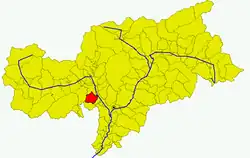 Locatie van Tisens in Zuid-Tirol (BZ)