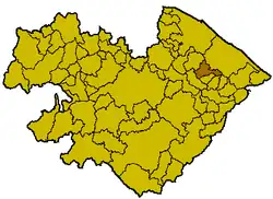 Locatie van Cartoceto in Pesaro-Urbino (PU)