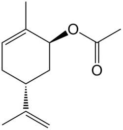Structuurformule van carvylacetaat