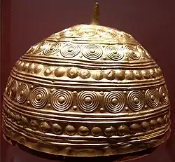 Gouden helm, gevonden in Leiro, Galicië