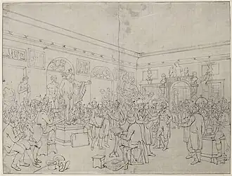 Felix Meritis in 1822 getekend door Caspari