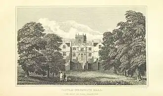 Het landhuis Castle Bromwich Hall in 1809