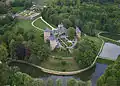 Luchtfoto van het kasteel