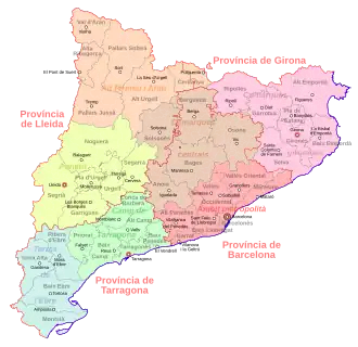 Kaart van Catalonië