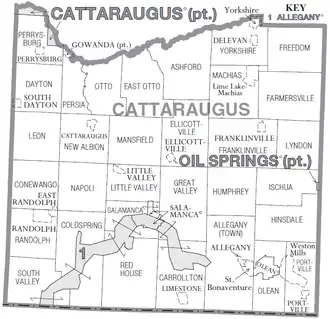 Kaart van Cattaraugus County