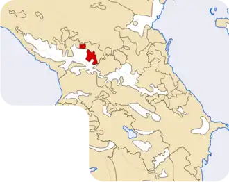 Locatie van de Balkaren in de Kaukasus