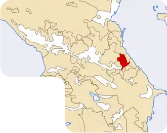 Locatie van de Dargienen in de Kaukasus