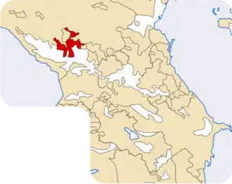 Locatie van de Karatsjaj in de Kaukasus