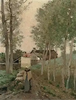 Une laitière sur le chemin du retour