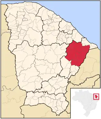 Ligging van de Braziliaanse microregio Baixo Jaguaribe in Ceará