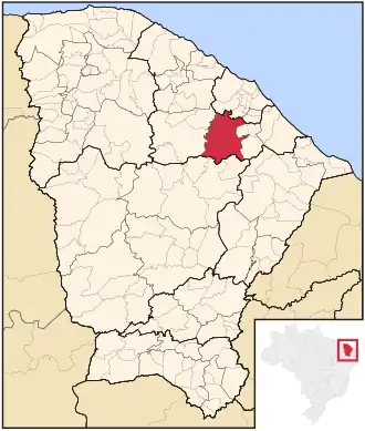 Ligging van de Braziliaanse microregio Baturité in Ceará