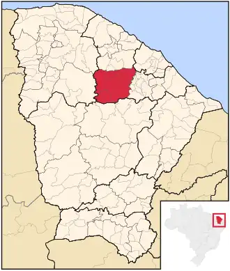 Ligging van de Braziliaanse microregio Canindé in Ceará