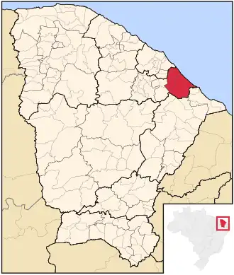 Ligging van de Braziliaanse microregio Cascavel in Ceará