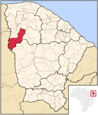 Ligging van de Braziliaanse microregio Ipu in Ceará