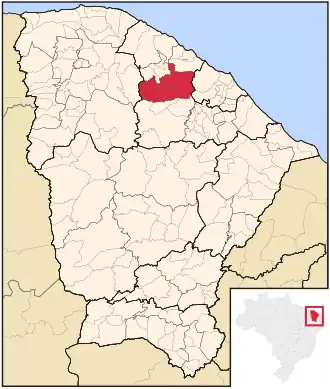 Ligging van de Braziliaanse microregio Médio Curu in Ceará
