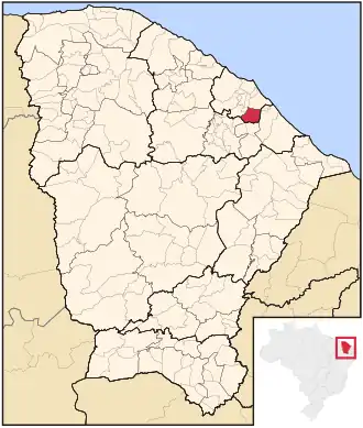 Ligging van de Braziliaanse microregio Pacajus in Ceará