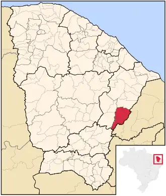 Ligging van de Braziliaanse microregio Serra do Pereiro in Ceará