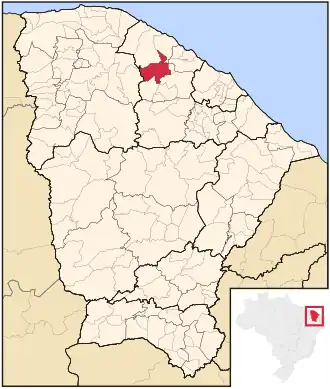 Ligging van de Braziliaanse microregio Uruburetama in Ceará