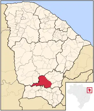 Ligging van de Braziliaanse microregio Várzea Alegre in Ceará