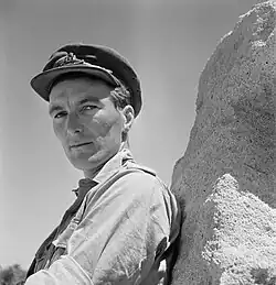 Officier van de Royal Artillery in Noord-Afrika