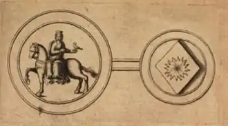 Het zegel van Cecilia van Baux als regentes van het graafschap Savoye.