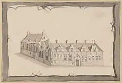 Cellebroedersklooster in Amsterdam in 1544. Impressie op een 18e-eeuwse prent.
