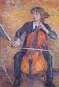 Cello spelende jongeman