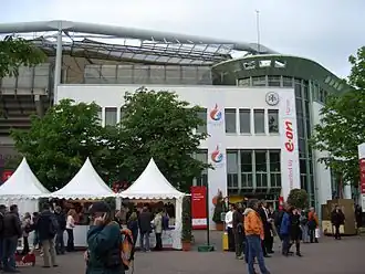 Het centre court van het tennispark "Am Rothenbaum"