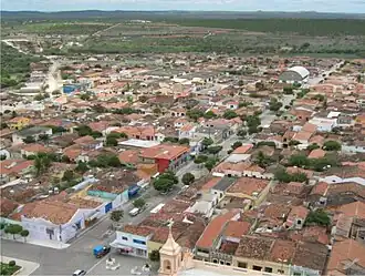 Het centrum van Pocinhos van boven
