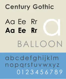 Voorbeeld van Century Gothic