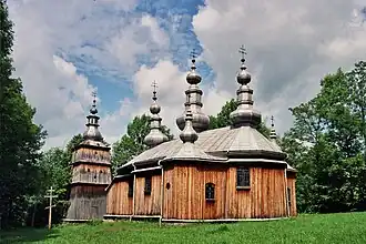 Een houten kerk in Turzańsk