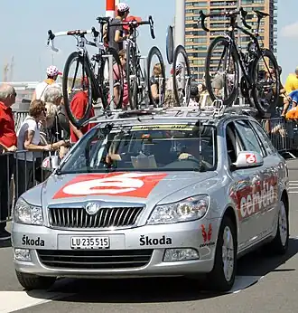 Ploegauto Cervélo tijdens de Ronde van Frankrijk 2010