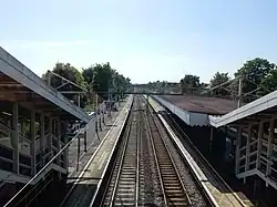 De zuidelijke spoorbak op 14 mei 2022.