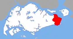 Ligging Changi in Singapore