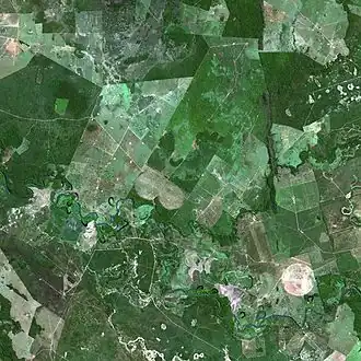 Zicht op het nationaal park vanuit de SPOT satelliet