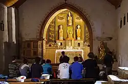 Het interieur tijdens een zangrepetitie