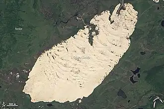 De Tsjarazanden op satellietbeeld (NASA)