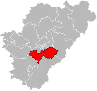 Locatie van het kanton