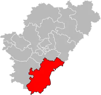 Locatie van het kanton