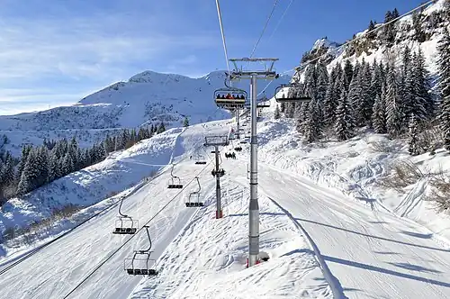 Skilift in het skigebied Samoëns 1600, deel van Grand Massif