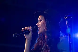 Charlene Meulenberg op het podium van Haarlem Jazz & More, 17 augustus 2012