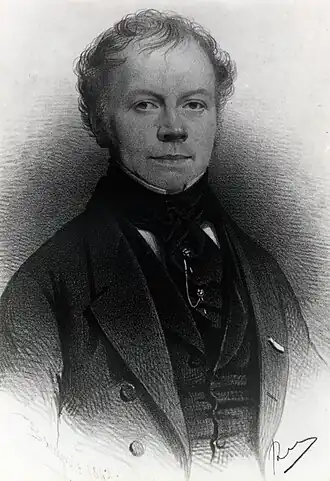 Lithografie gemaakt door Charles Baugniet in 1842.[1]