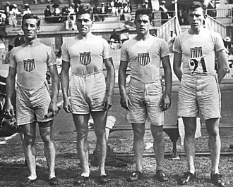 Charles Reidpath, Edward Lindberg, Ted Meredith en Melvin Sheppard in 1912